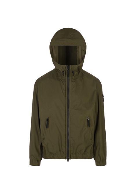 Giacca Con Cappuccio Verde Militare In SUPIMA® COTTON CANVAS NON-AQUEOUS DYEING TECHNOLOGY STONE ISLAND | K1S154100079-S0011V0054